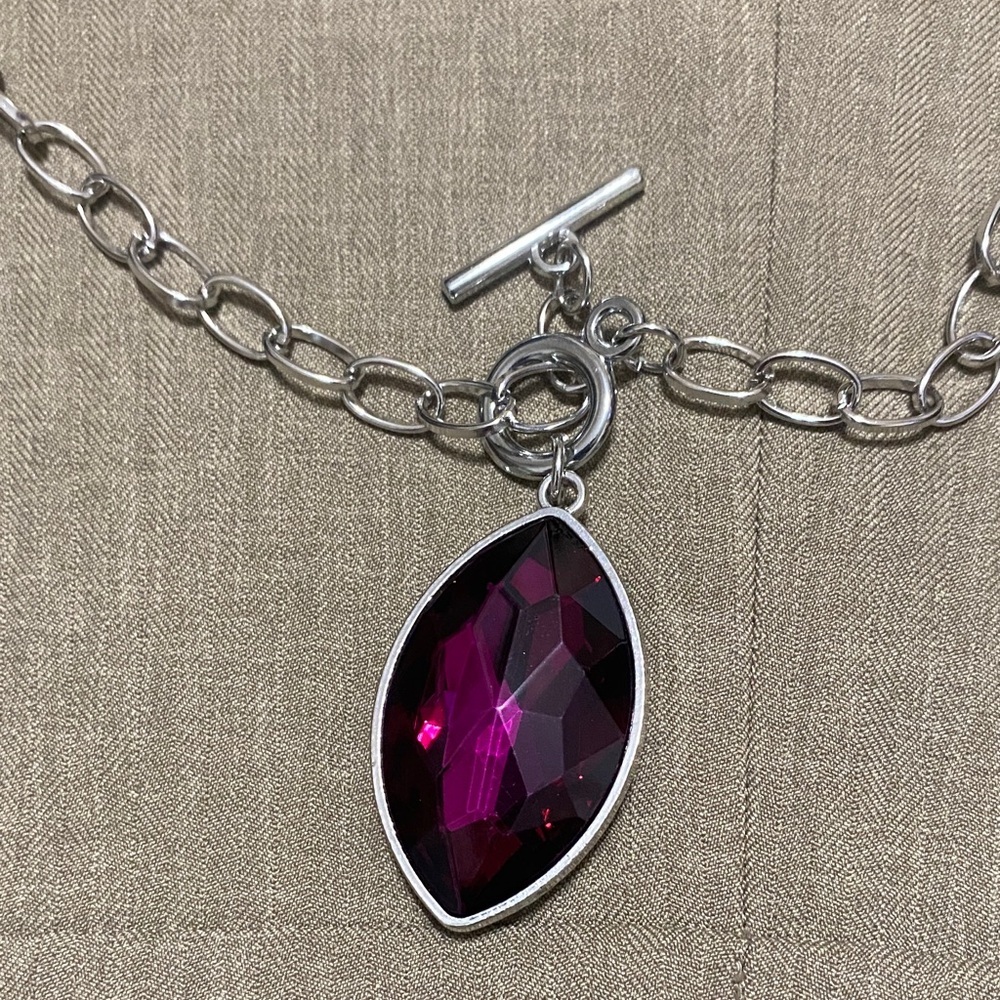 Paparazzi Silver Necklace with Deep Purple Accents - Picture 3 of 5